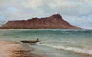 View of Diamond Head, oil on canvas painting by Joseph Dwight Strong unknow artist